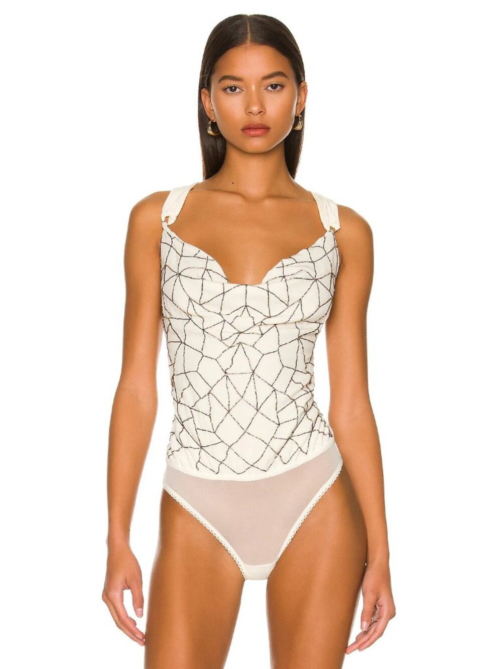 Free People Shine a Light Bodysuit in Tofu